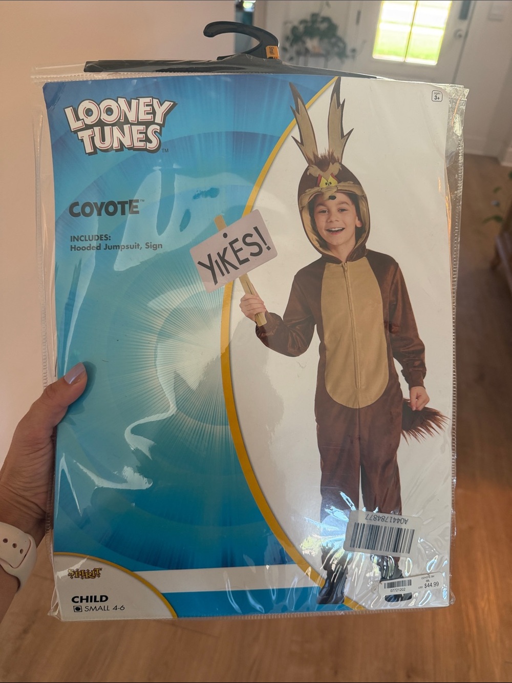 Warner Bros. Looney Tunes Coyote Brown and Tan Kids Hooded Jumpsuit Costume